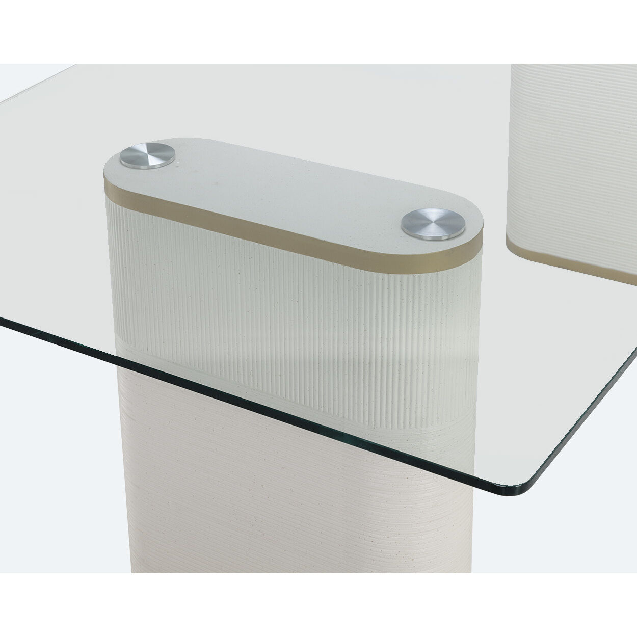 Aemond 86.5 X 41.25 inch Clear / White Outdoor Dining Table